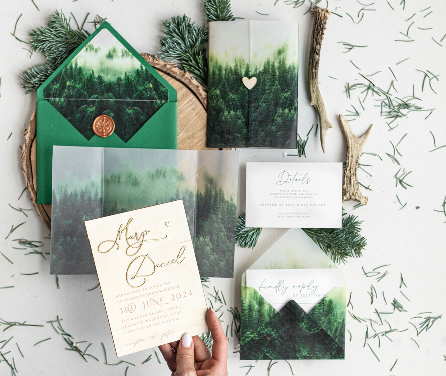 Zaproszenia ślubne Rustykalne i Natura wyjatkowe zaproszenia na wesele, rustykalne i nowoczesne naturalne i eleganckie zaproszenia slubne, złote litery na zaproszeniach ślubnych, drewniane zaproszenia na ślub7