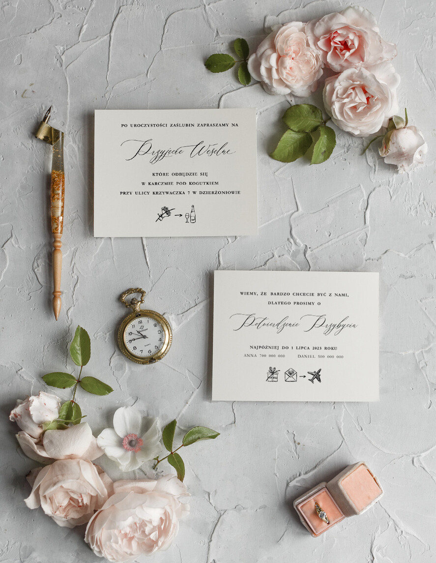 Zaproszenia ślubne Rustykalne i Natura Rustykalne Zaproszenia Ślubne Boho Róże  Zaproszenia na Rustykalny Ślub Boho Kwiaty  Zaproszenie na Ślub 5