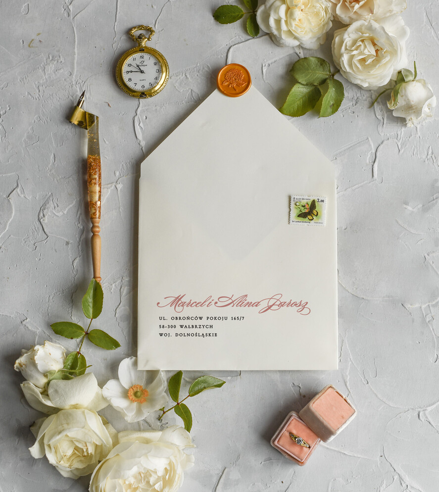 Zaproszenia ślubne Rustykalne i Natura Rustykalne Zaproszenia Ślubne Boho Róże  Zaproszenia na Rustykalny Ślub Boho Kwiaty  Zaproszenie na Ślub 3