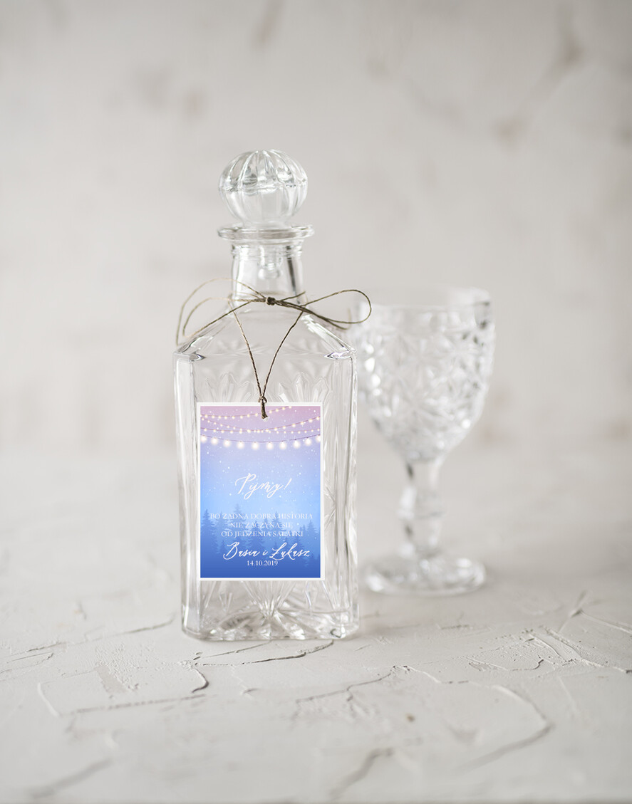 Zawieszki na butelki rustykalne etykieta na alkohol weselny, rustykalne śmieszne treści0