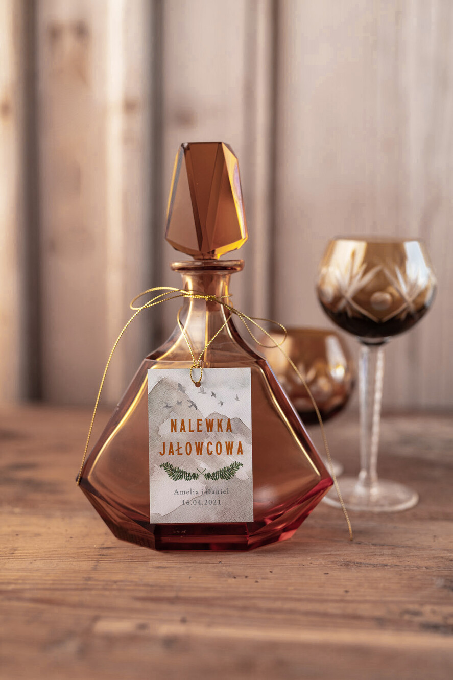 Zawieszki na butelki rustykalne zawieszka etykieta na alkohole weselne, rustykalne śmieszne treści0