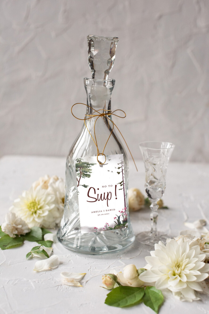 Zawieszki na butelki rustykalne etykieta na wódkę weselną rustyklane dużo treści do wyboru zawieszka na nalewkę weselną 0