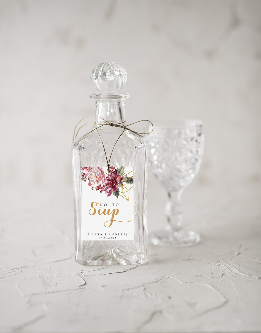 Zawieszki na butelki rustykalne zawieszki ślubne na butelki, rustykalne treści do wyboru0