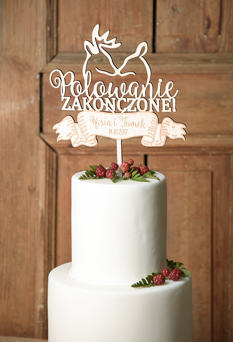 Figurki na tort / cake topper statuetki drewniane statuetki na tort weselny   1