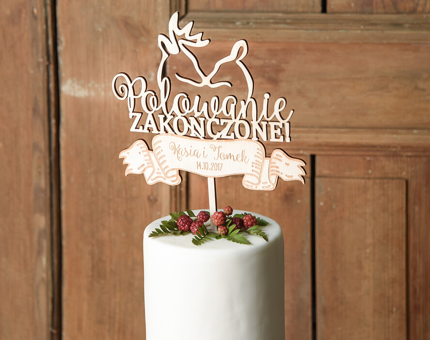Figurki na tort / cake topper statuetki drewniane statuetki na tort weselny   0