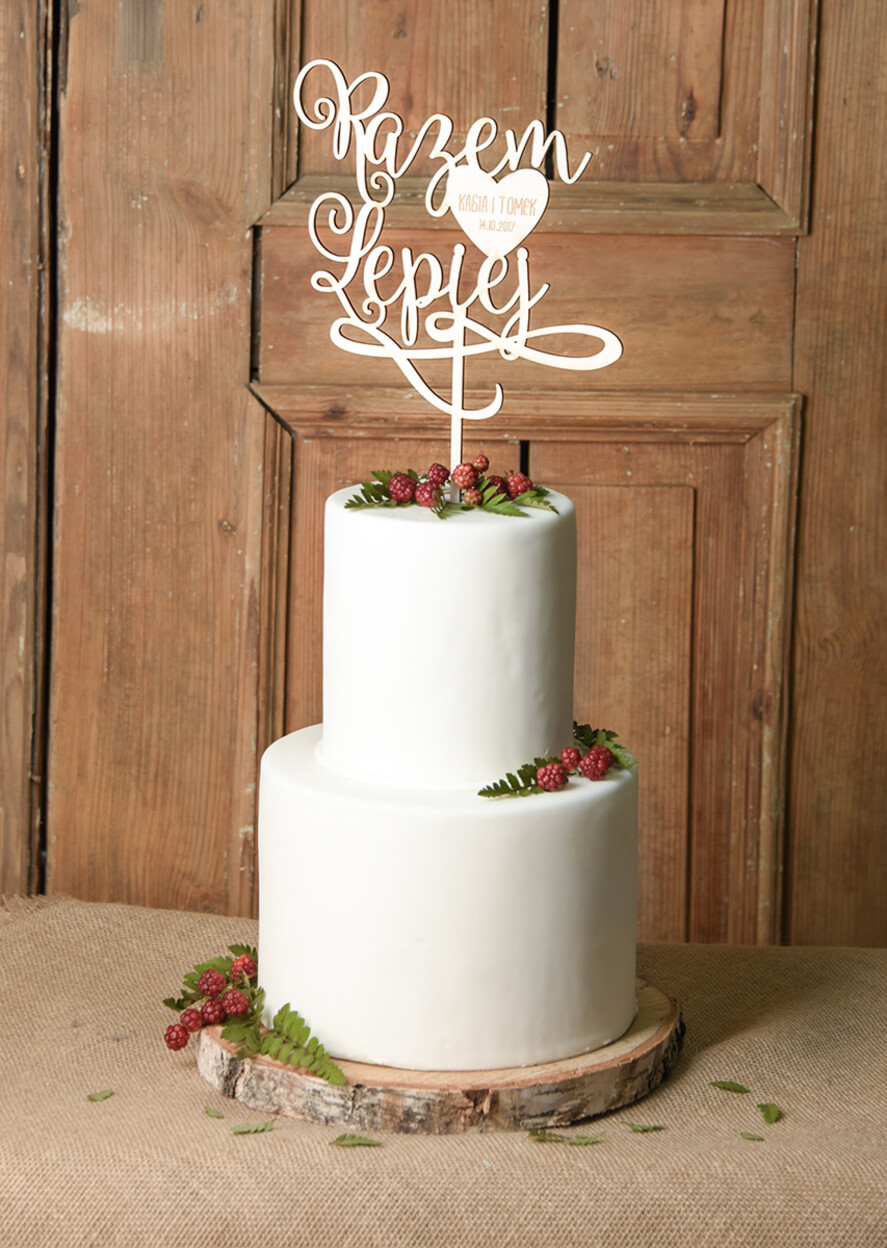 Figurki na tort / cake topper statuetki drewniane napisy na tort ślubny   2