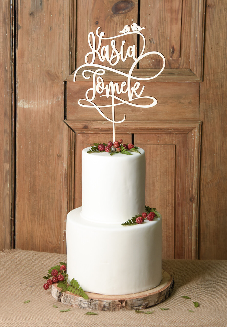 Figurki na tort / cake topper statuetki drewniane dekoracje tortu   2