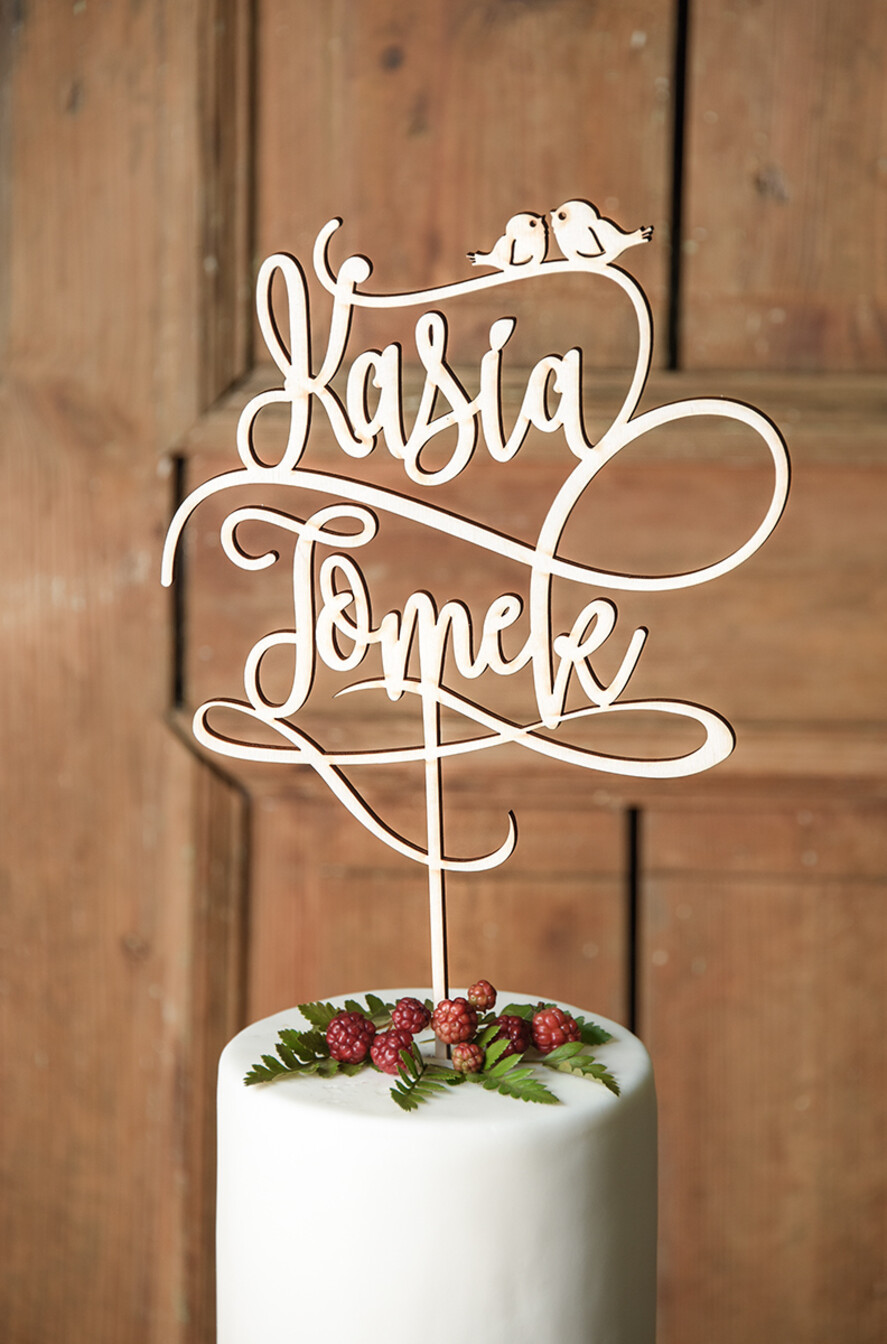 Figurki na tort / cake topper statuetki drewniane dekoracje tortu   0