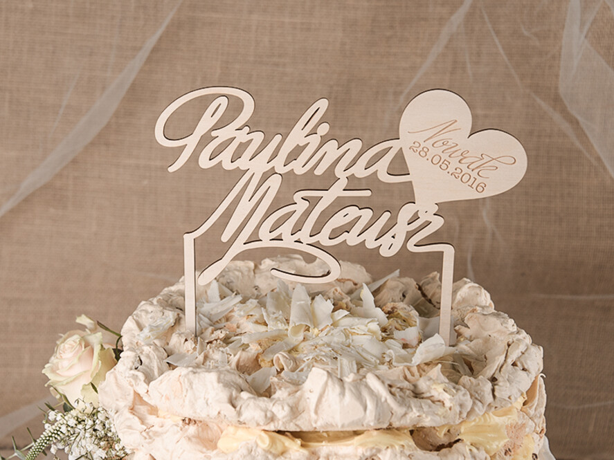 Figurki na tort / cake topper statuetki drewniane dekoracje tortu   3