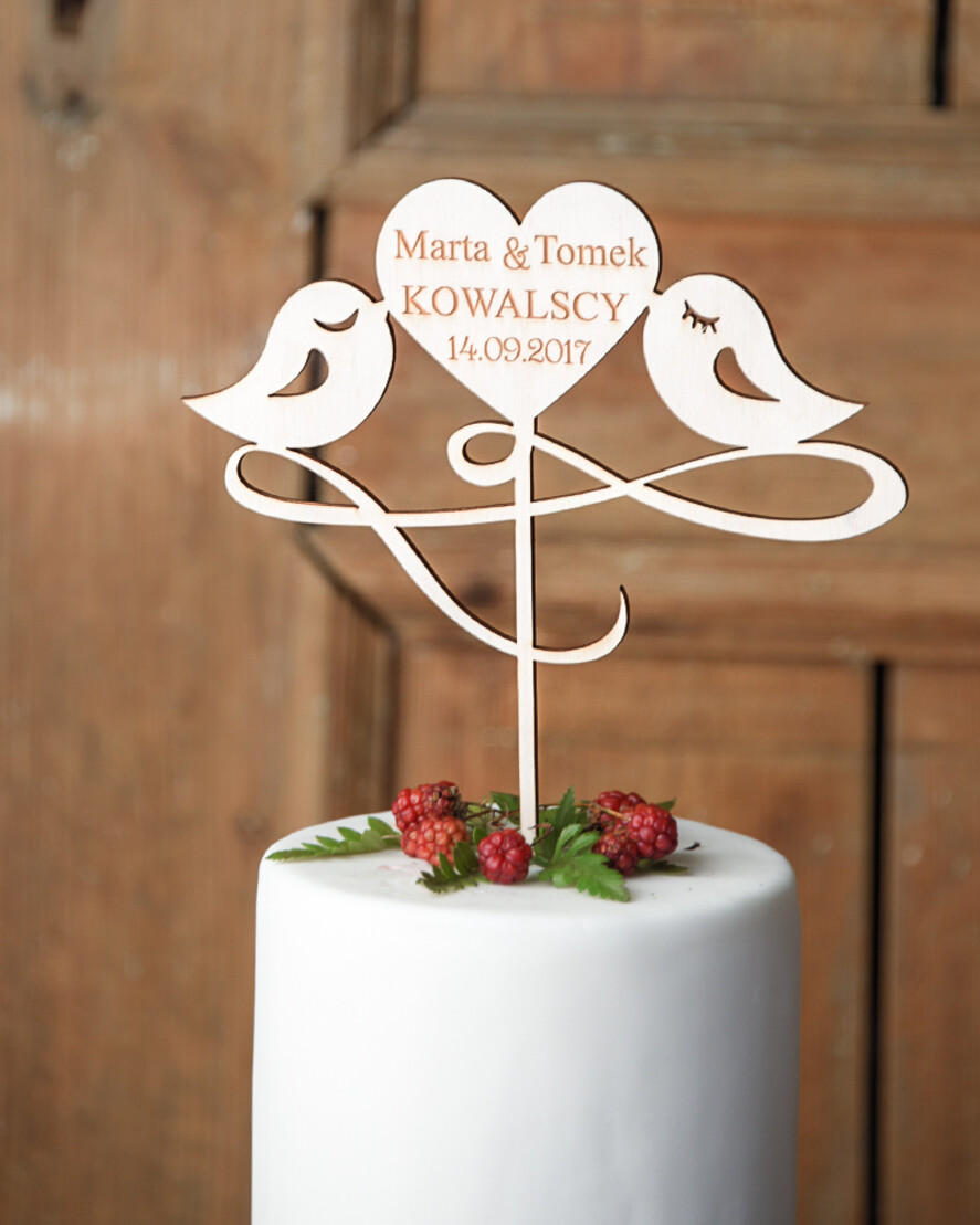 Figurki na tort / cake topper statuetki drewniane dekoracje tortu   1