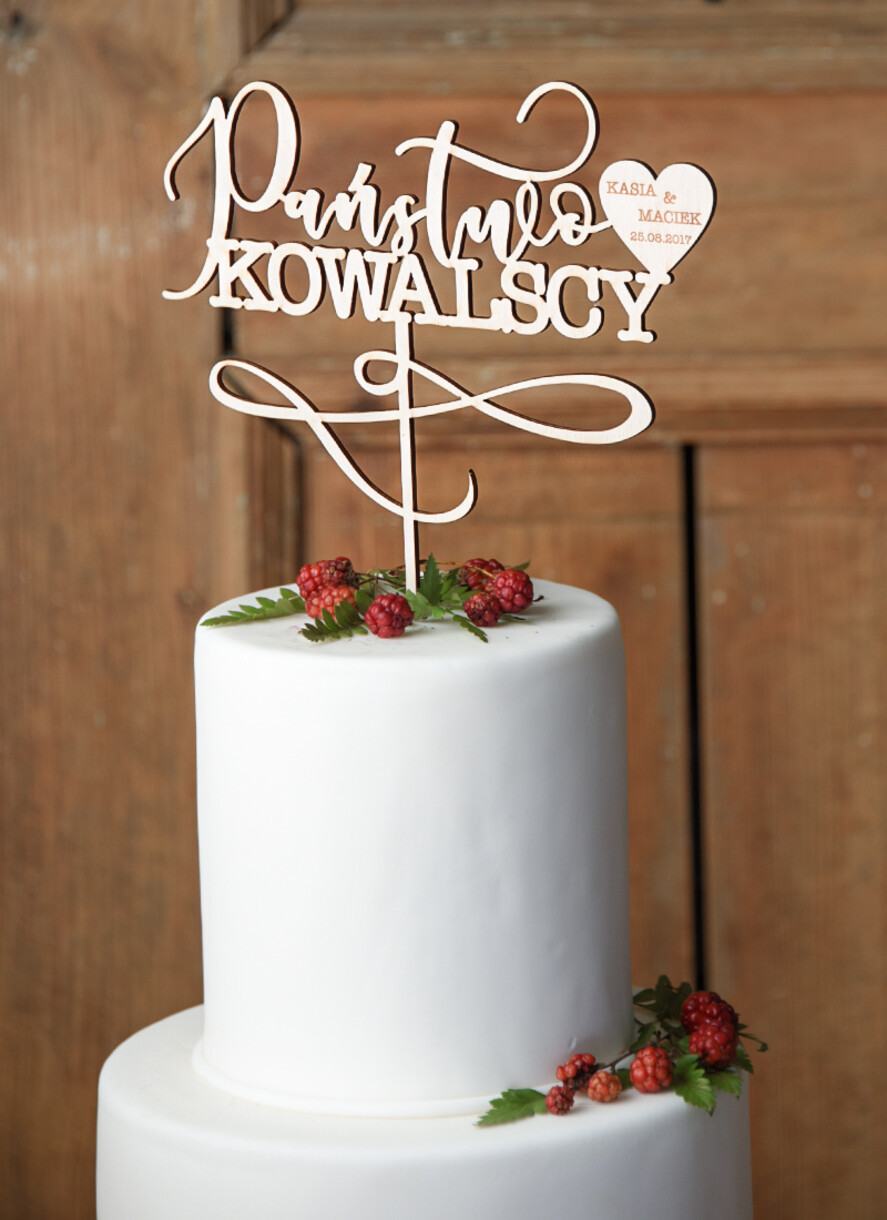 Figurki na tort / cake topper statuetki drewniane ozdoby na tort ślubny   1