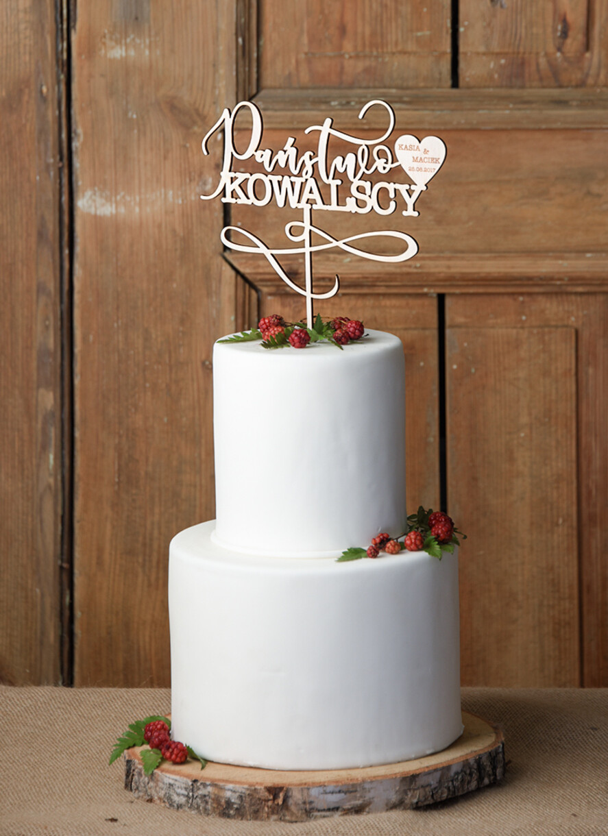 Figurki na tort / cake topper statuetki drewniane ozdoby na tort ślubny   2