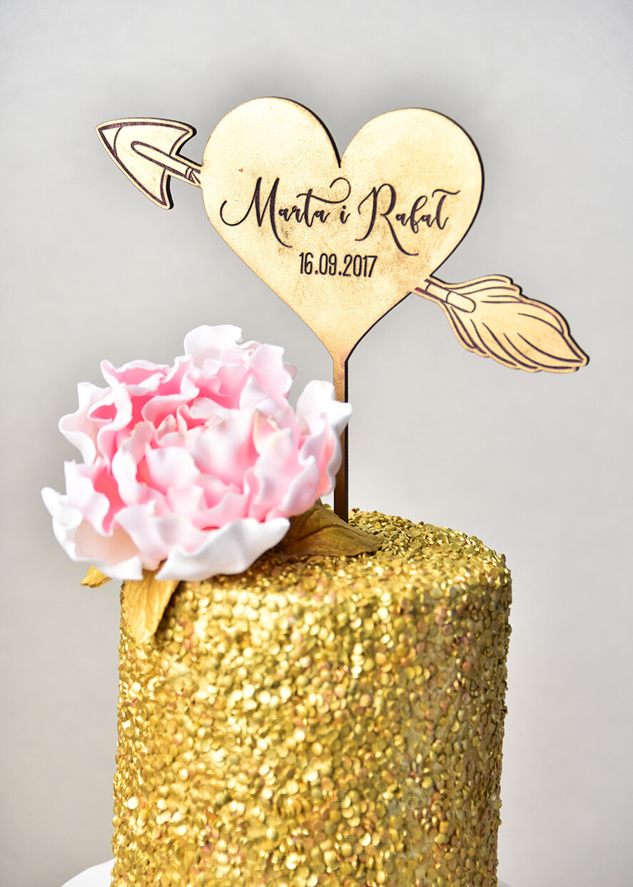 Figurki na tort / cake topper statuetki złote statuetki na tort weselny   2