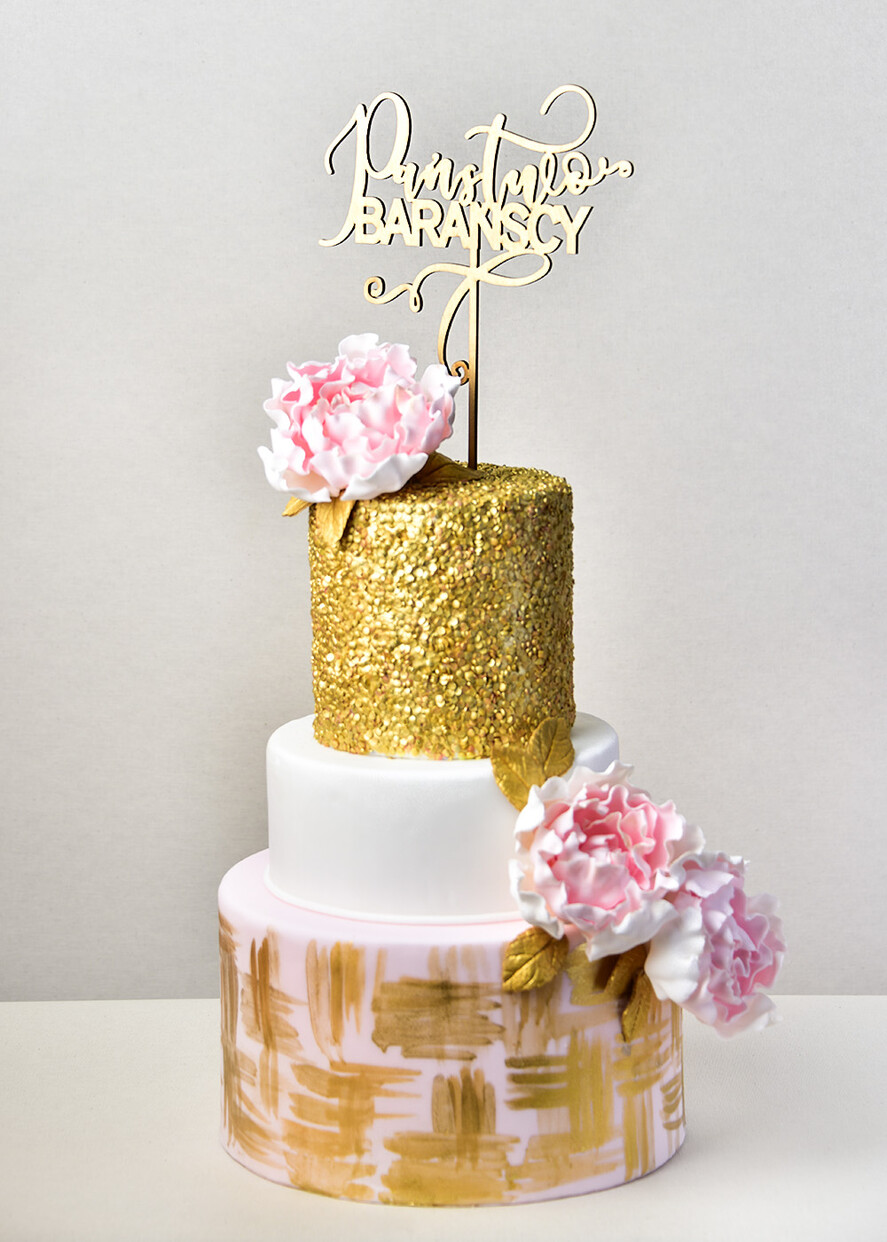 Figurki na tort / cake topper statuetki złote statuetki na tort weselny   0