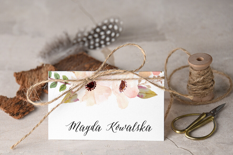 Winietki Boho/etno/pióra usadzenie gości na weselu winietki0