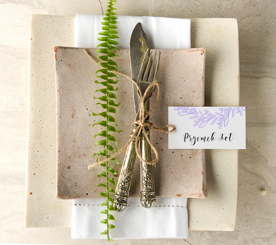 Winietki Boho/etno/pióra ręcznie robione winietki ślubne wizytówki dla gości weselnych0