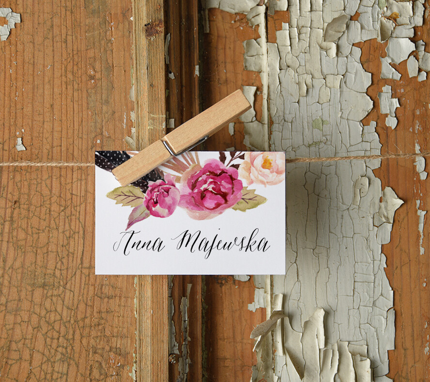 Winietki Boho/etno/pióra usadzenie gości na weselu winietki0