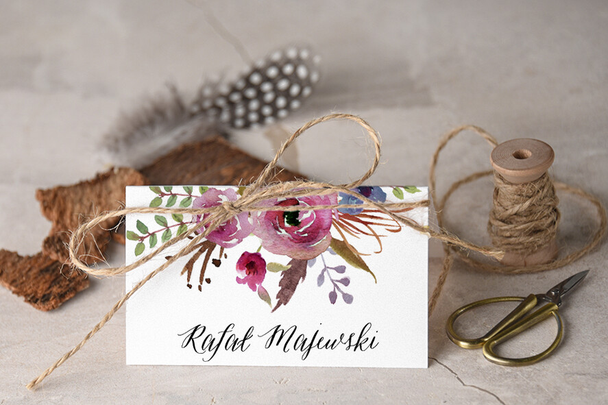 Winietki Boho/etno/pióra karteczki ślubne winietki weselne0