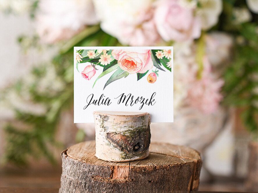 Winietki Boho/etno/pióra winietki ślubne wizytówki na stół weselny0