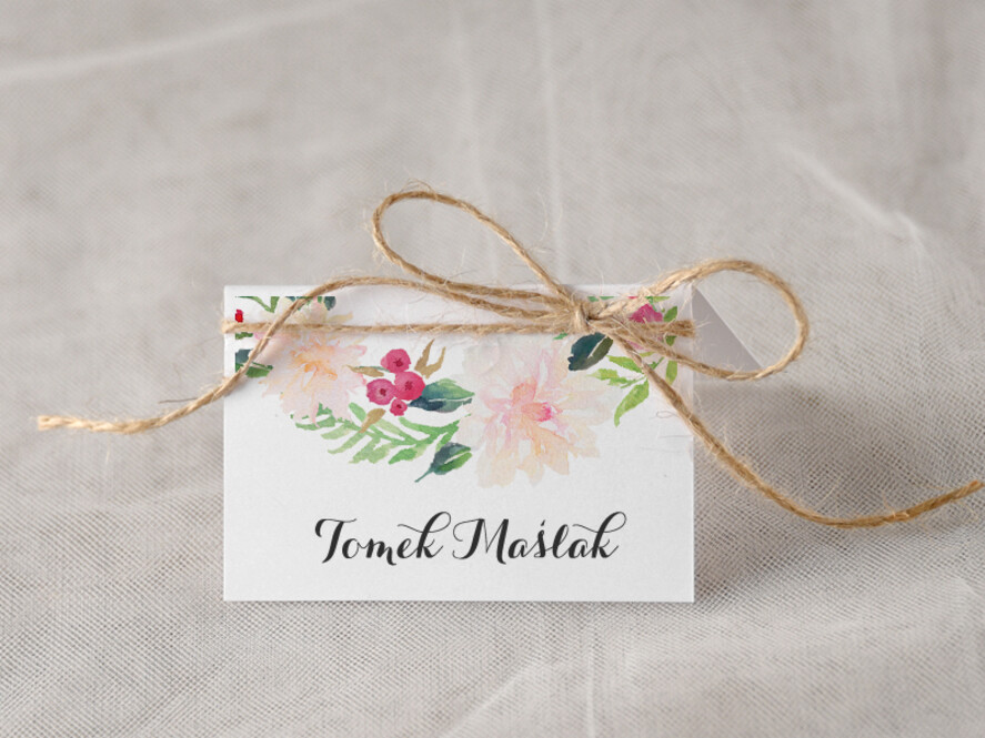 Winietki Boho/etno/pióra karteczki ślubne winietki weselne0