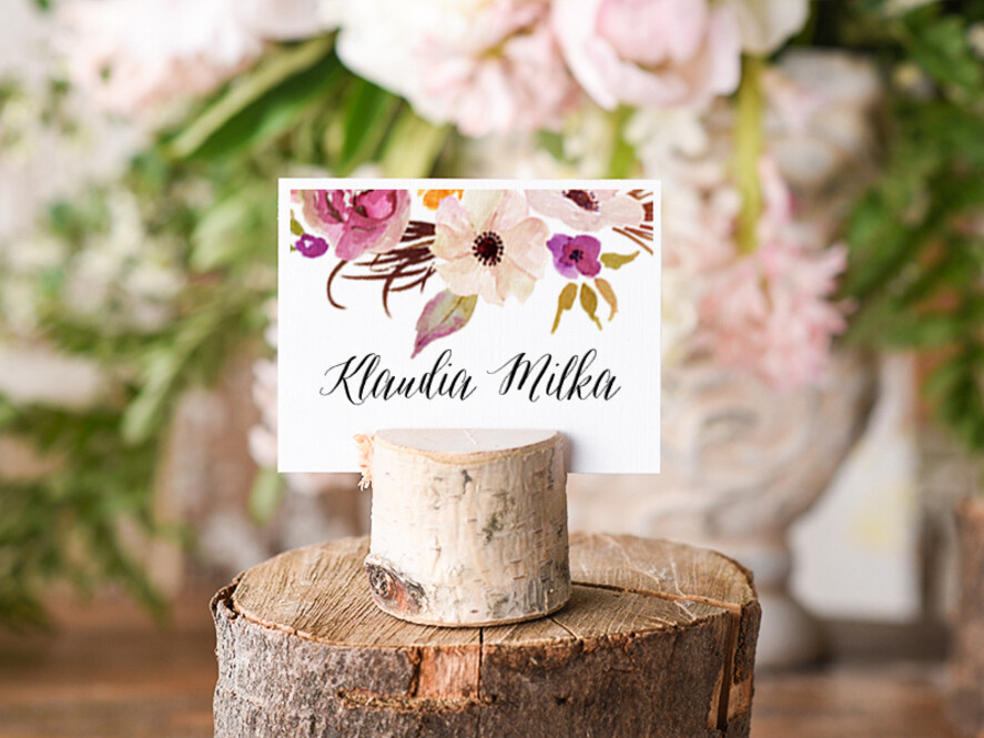 Winietki Boho/etno/pióra ślubne winietki wizytówki dla gości weselnych0