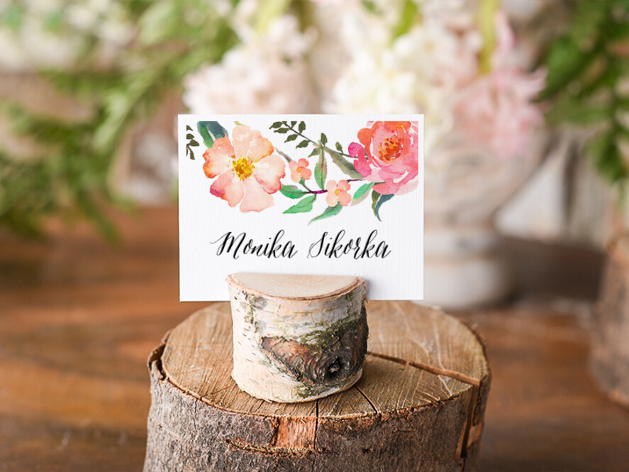 Winietki Boho/etno/pióra eleganckie winietki na stół weselny wizytówki ślubne0