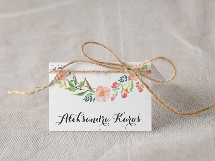 Winietki Boho/etno/pióra karteczki ślubne winietki weselne0