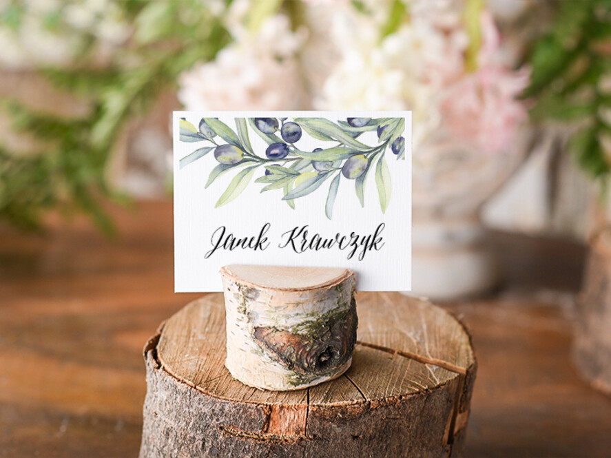 Winietki Boho/etno/pióra ozdobne winietki na ślub wizytówki dla gości weselnych0