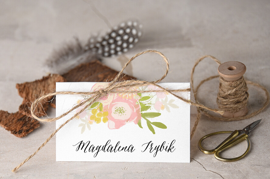 Winietki Boho/etno/pióra karteczki ślubne winietki weselne0