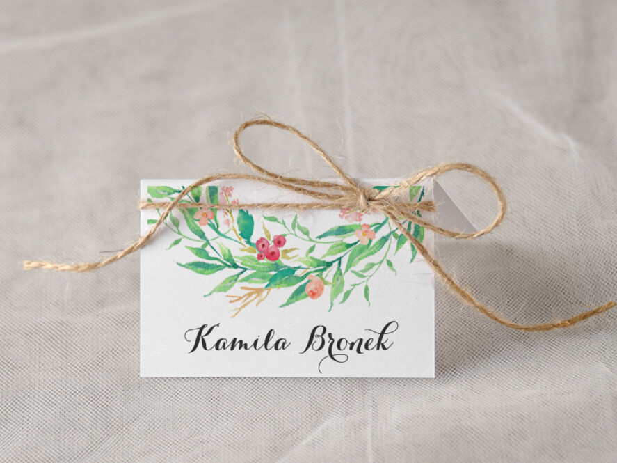 Winietki Boho/etno/pióra usadzenie gości na weselu winietki0