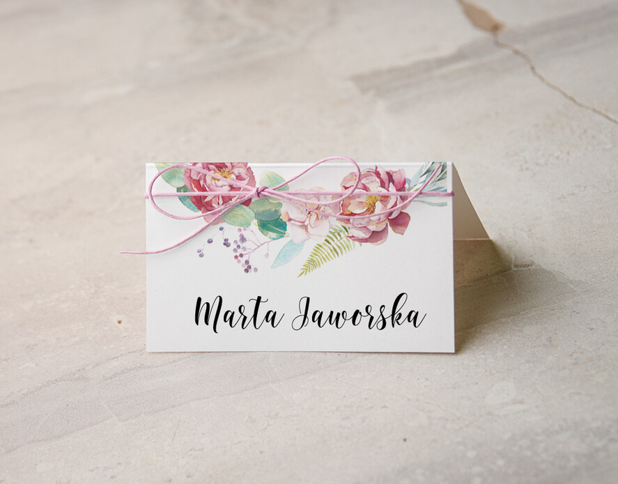 Winietki Boho/etno/pióra karteczki ślubne winietki weselne0