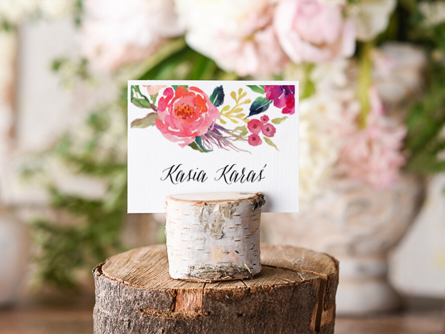 Winietki Boho/etno/pióra ślubne winietki wizytówki dla gości weselnych0