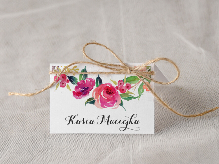 Winietki Boho/etno/pióra winietki ślubne wizytówki na stół weselny0