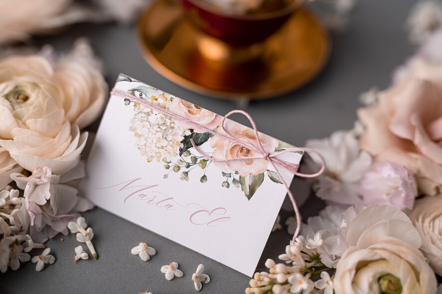 Winietki Boho/etno/pióra ślubne winietki na stół weselny1