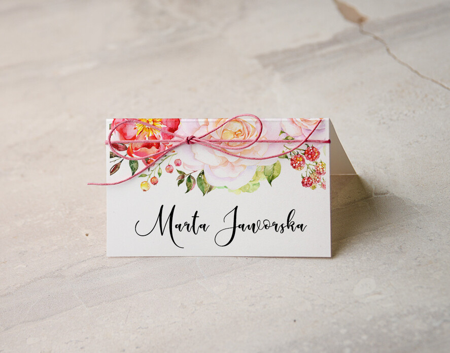 Winietki Boho/etno/pióra winietki ślubne wizytówki dla gości weselnych0