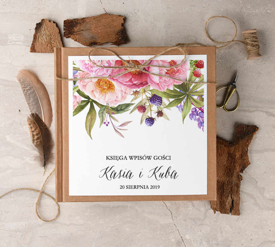 Księgi wpisów gości Boho/etno/pióra księga do wpisywania życzeń przez gości weselnych, wasze imiona i data w stylu rustykalnym0