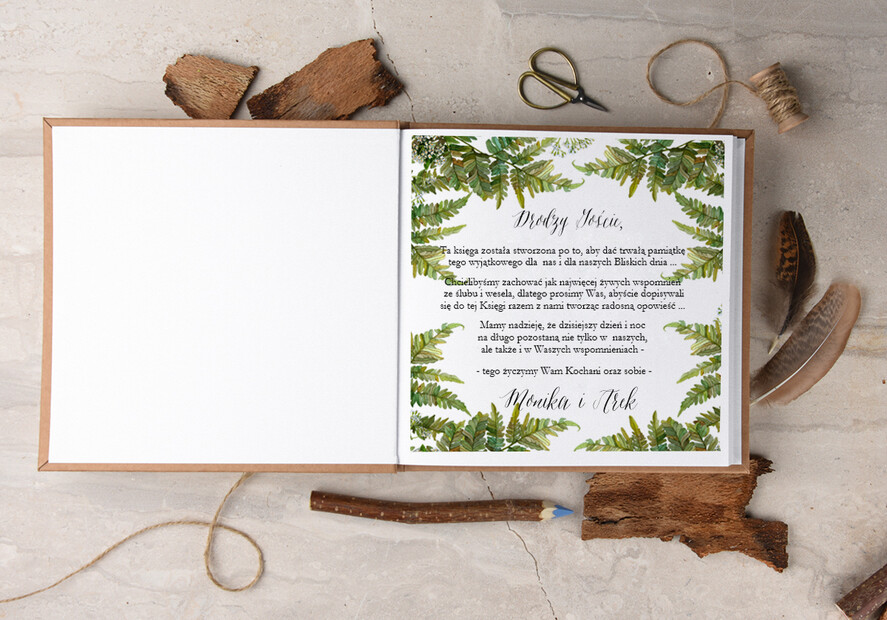 Księgi wpisów gości Boho/etno/pióra album ślubny do wpisów gości, wasze imiona styl rustykalny1