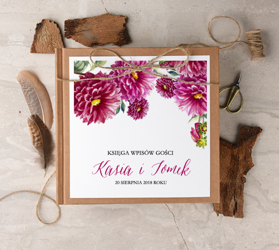 Księgi wpisów gości Boho/etno/pióra księga gości weselnych czarne kartki do wyboru, boho wasze imiona i data0