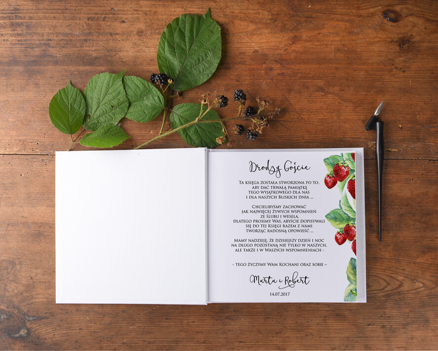 Księgi wpisów gości Boho/etno/pióra księga gości weselnych personalizowna, w stylu boho z motywam kwiatowym1