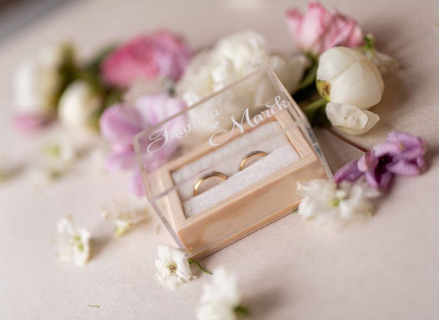 Pudełka Szkatułki na Obrączki szkatułki rustykalna  szkatułka  pudełko na obrączki ślubne przezroczyste wieczko wasze imiona i data  5