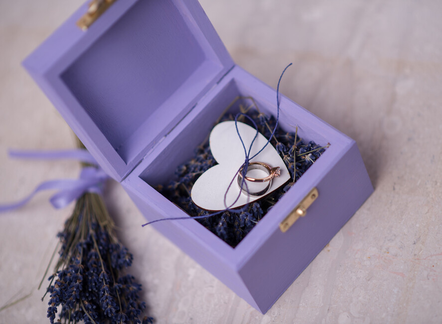 Pudełka Szkatułki na Obrączki szkatułki rustykalna drewniana szkatułka  lawendowe pudełko pudełeczko na obrączki ślubne wasze imiona i data ślubu3