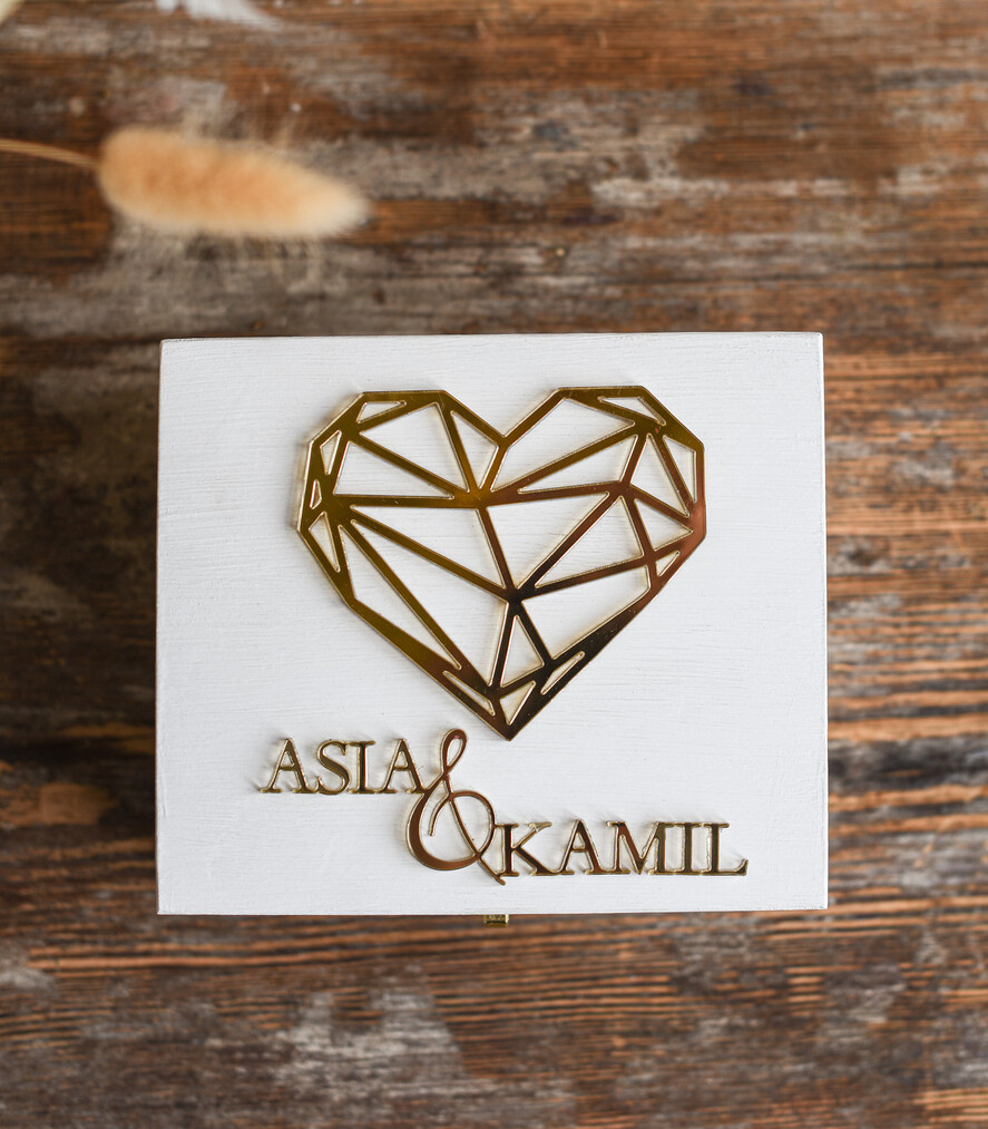 Pudełka Szkatułki na Obrączki szkatułki personalizowane pudełko na obrączki ślubne    7