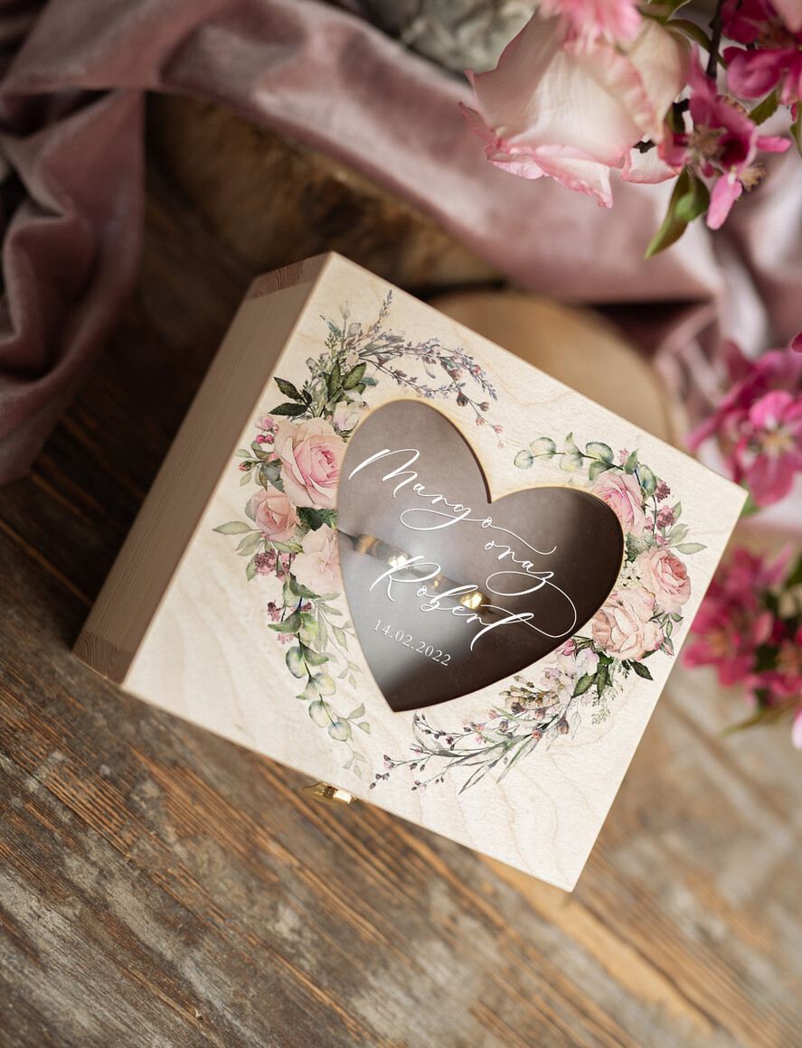 Pudełka Szkatułki na Obrączki szkatułki pudełeczko na obrączki ślubne wasze imiona ślubna szkatułka na obrączki 2