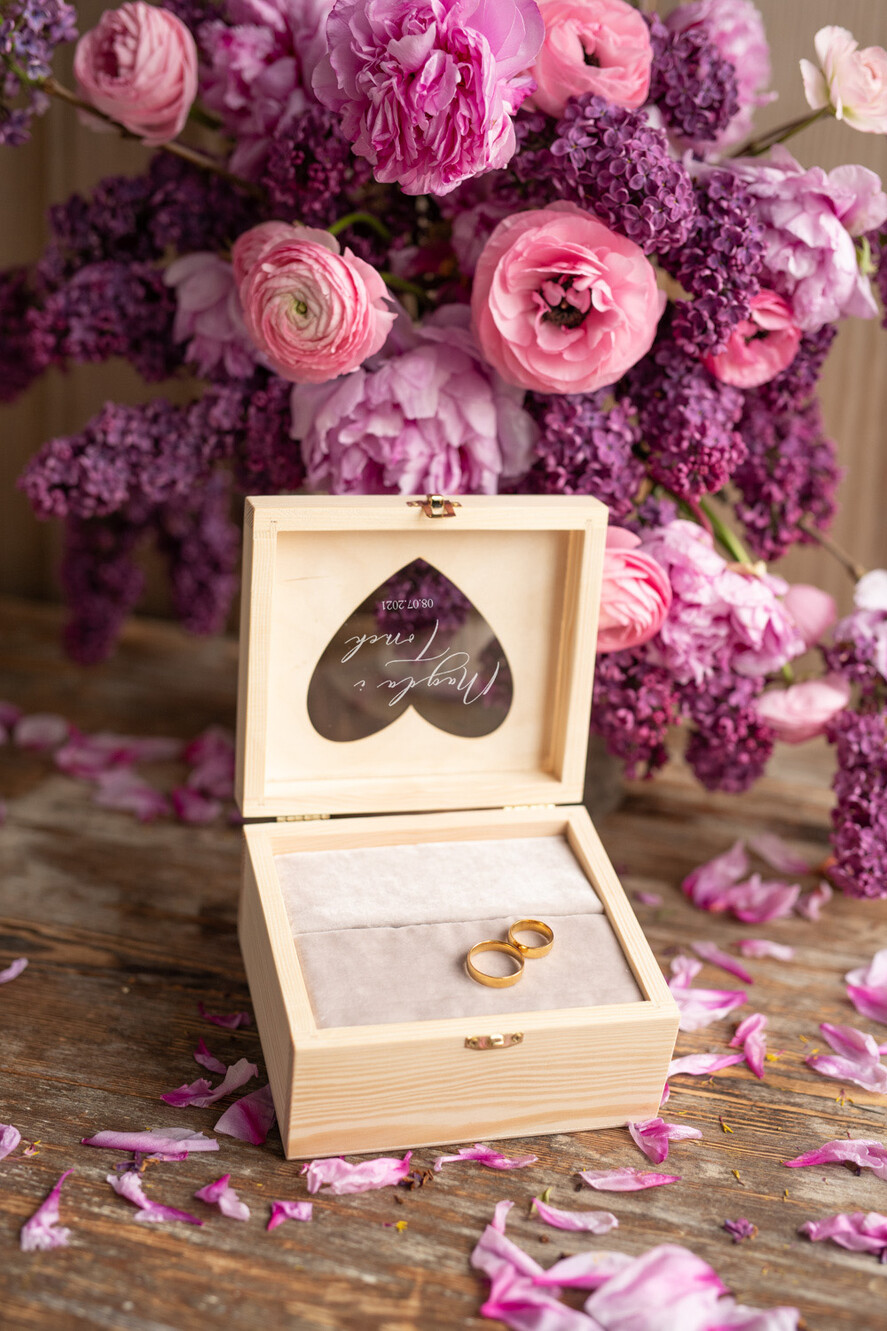 Pudełka Szkatułki na Obrączki szkatułki personalizowana szkatułka na obrączki ślubne pudełko z kwiatami 2