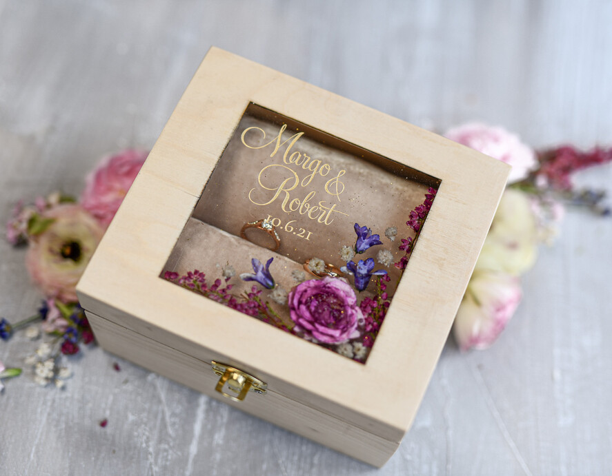 Pudełka Szkatułki na Obrączki szkatułki pudełeczko na obrączki ślubne wasze imiona i data5