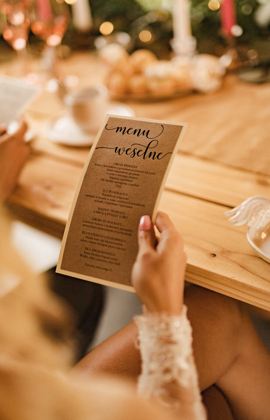 Menu boho menu weselne na stół karta dań weselnych, boho na romantyczne wesele1