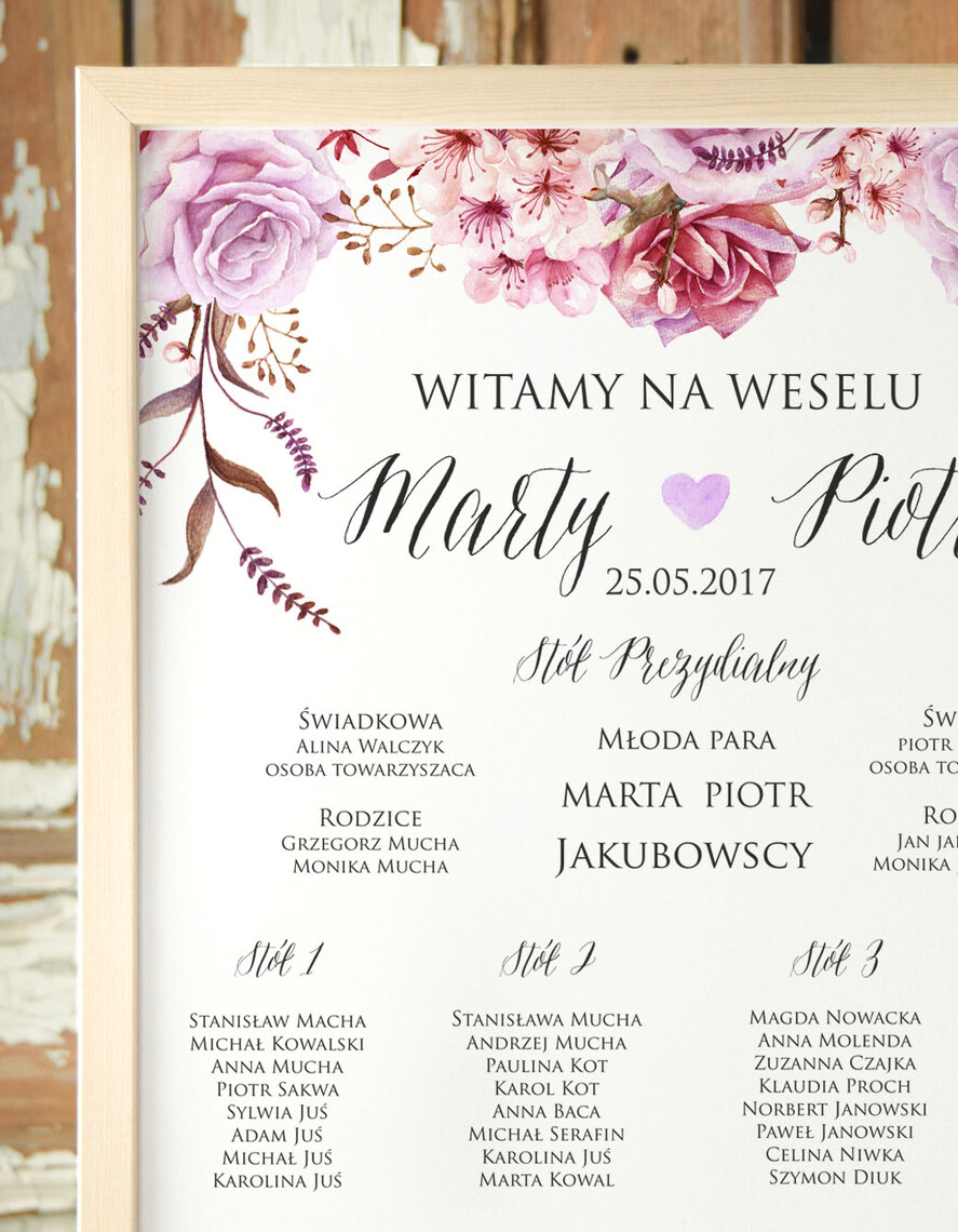 Plany stołów Plakaty Boho tablica z rozmieszczeniem gości plan stołów weselnych, plakaty boho kwiaty eteryczne1