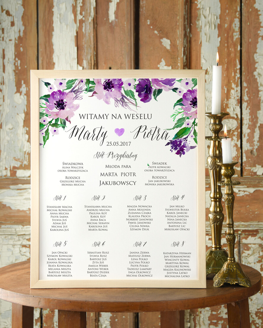 Plany stołów Plakaty Boho plan stołów  weselnych usadzenie gości na weselu, boho styl romantyczne kwiaty0