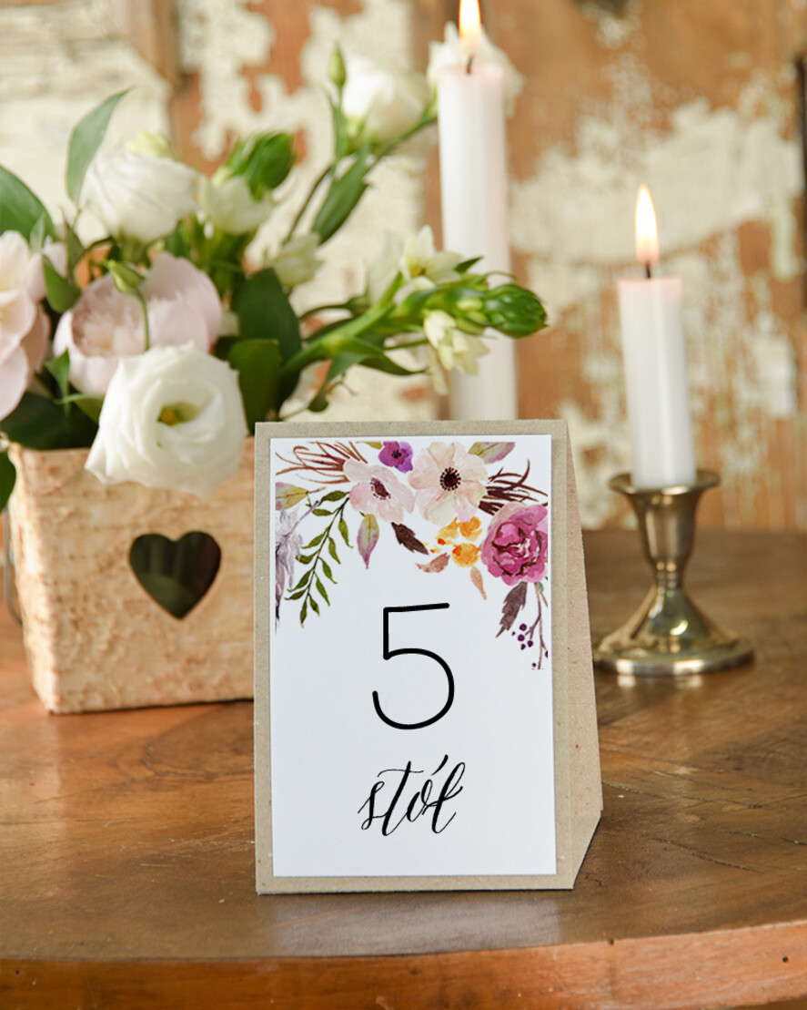 Numery na stół Boho/Etno/Pióra tabliczka z numerem stołu weselnego, usadzenie gosci w stylu boho0