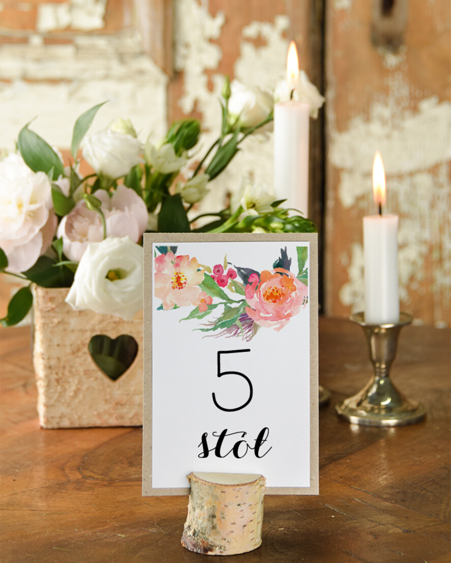 Numery na stół Boho/Etno/Pióra numerki na stół stoły weselne, pióra kwiaty boho stylowe0